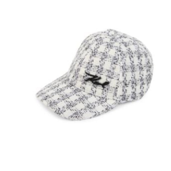 Karl Lagerfeld Accessories - KARL LAGERFELD PARIS NWT gorgeous classic Black Tweed Baseball Cap